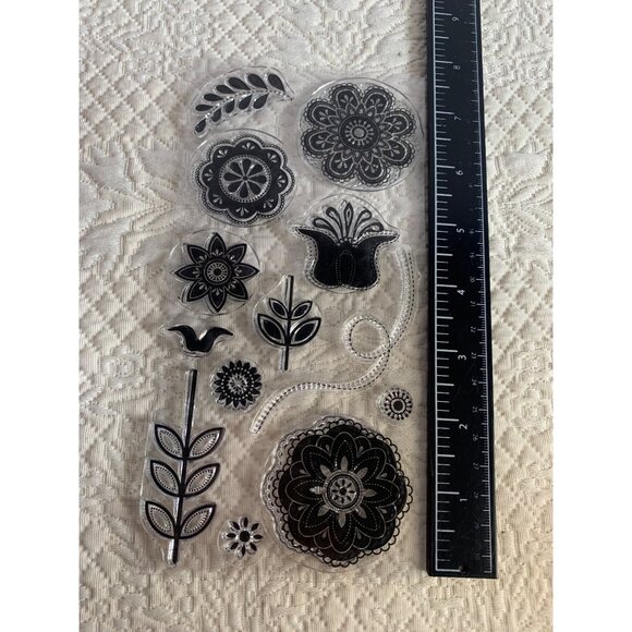 Floral-Themed Clear Cling Stamps Set DIY Crafting Scrapbooking - Picture 13 of 13